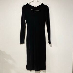 Marine Layer Women’s Black Long Sleeve Midi Dress Size S